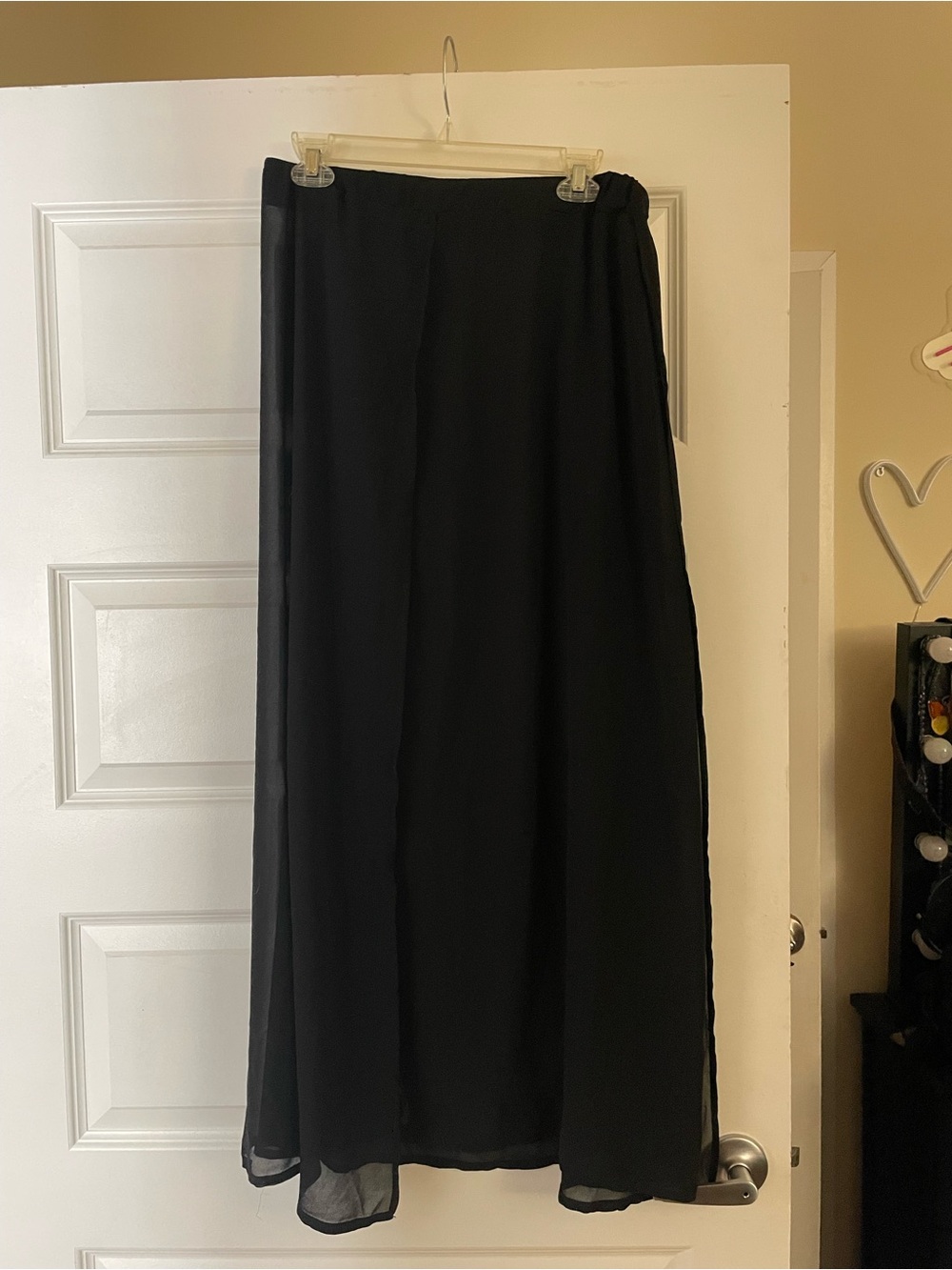 Black Women’s Maxi Skirt - Classic Flowing See Thru Cover Up